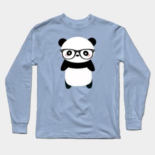 Kawaii Nerdy Panda T-Shirt Long Sleeve T-Shirt